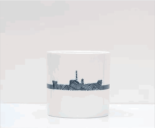 Dazzle ship bone china mug